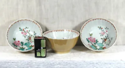 3 BOLS porcelaine Chine - qing