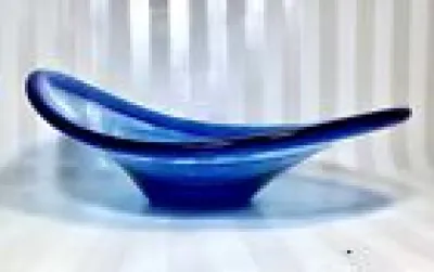 MCM Aqua Blue Glass Art - per