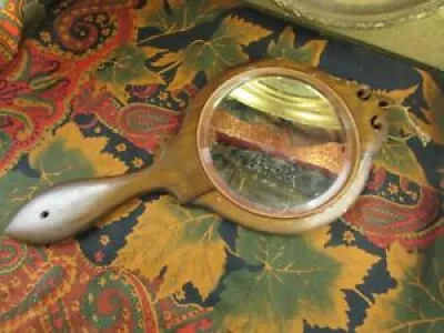 ANCIEN miroir XIXe face a main
