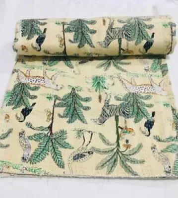 Beige Jungle Kantha Handmade - couverture