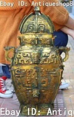 Bronze doré bête vase - statue