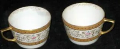 2 Limoges Coffee or Tea - with gilded