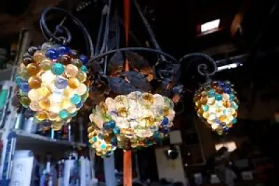 Lampe lustre grappe Murano