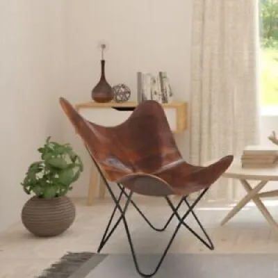 Leather Butterfly Chair - living