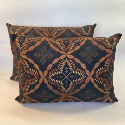 Pier 1 Navy Gold Brown - embroidered