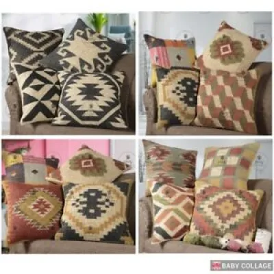 4 Set Kilim Wool Jute - cushion