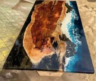 48x24 Ocean walnut dining - resin