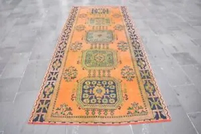 Vintage runner rug, Turkish - wool rug