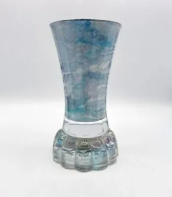 Vase diabolo en verre - bleus