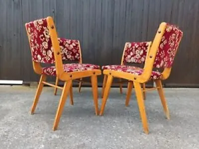 4 x chaises vintage boomerang - 60
