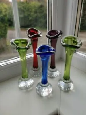 Cinq vases en verre vintage - aseda