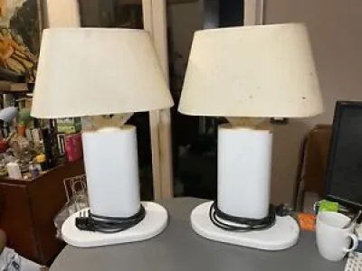 Paire PIED LAMPE METAL - rodolfo bonetto