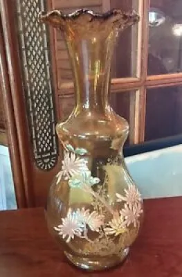 Ancien Vase Beige Décor
