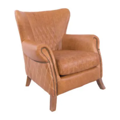 Fauteuil à oreilles Enfield Columbia marron clair meubles fauteuil en fauteuil
