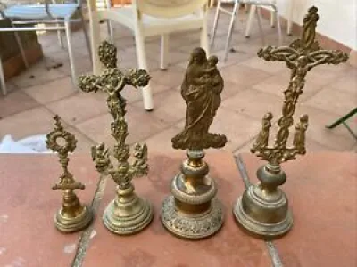Lot De Crucifix Bronze - religieux
