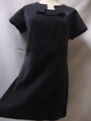 Robe 40 laine noir irisé - see
