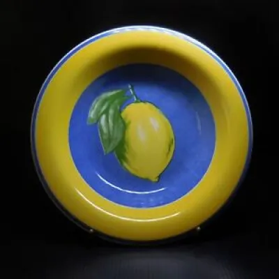 Assiette creuse faïence - citron