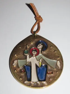Médaille Bronze Emaillé - religieuse