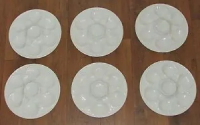 6 ASSIETTES A HUÎTRES - blanches