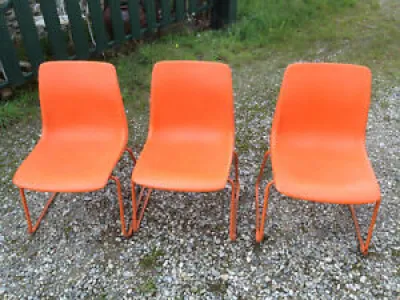 Lot 3 chaises plastique - allibert