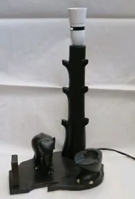 Vintage Ebony Table Lamp - tree