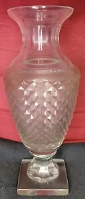 Ancien vase cristal taillé - pointe diamant
