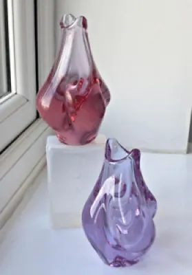 Vase vintage en verre - brod sklo