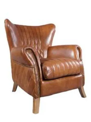 Fauteuil à oreilles Enfield whisky rouge meubles fauteuil en fauteuil