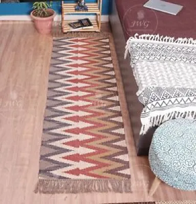 Indian Handwoven Kilim - runner with