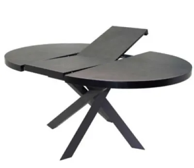 Table ronde design extensible - grise