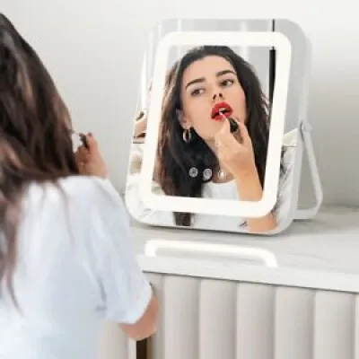 Miroir maquillage carré - tactile led