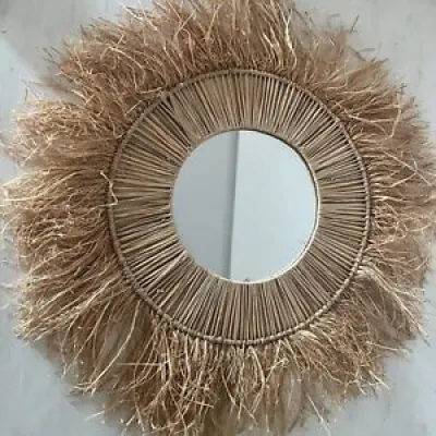 Miroir palmier marocain - raffia