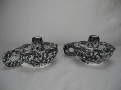 Paire chandeliers bougeoirs - keramik