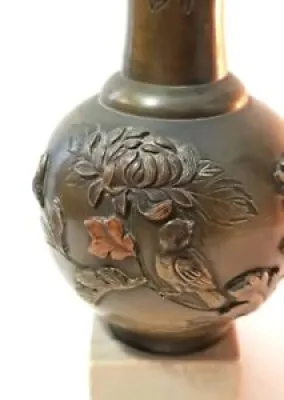 Vase En Bronze Japon - meiji
