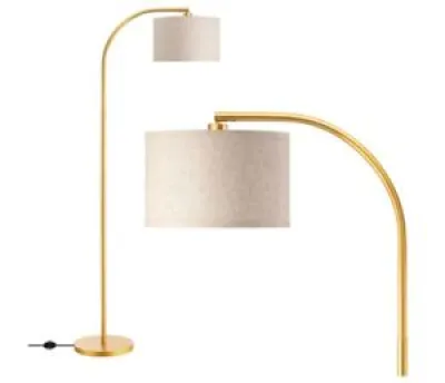 Lampadaire DEL, 63 lampadaire avec abat-jour réglable, arc en métal doré