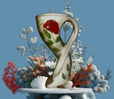 Vase blanc joliment sculpté