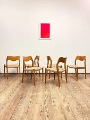 6 chaises en chêne design - moller