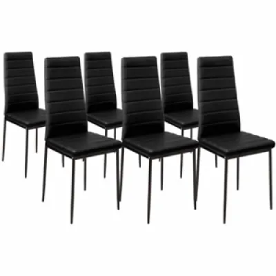 Lot de 6 chaises ROMANE - noires
