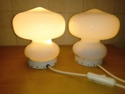 Couple Lampes Table 70's - mushroom