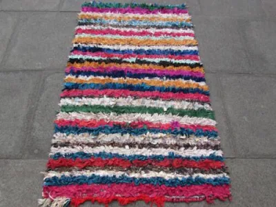 Ancien tapis coloré - boucherouite