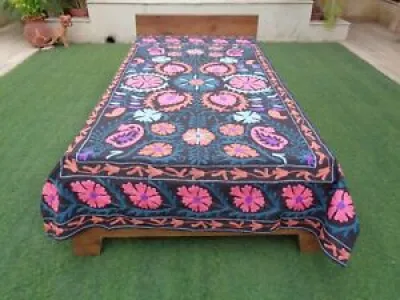 Uzbek Suzani Bedspread - bedding cover