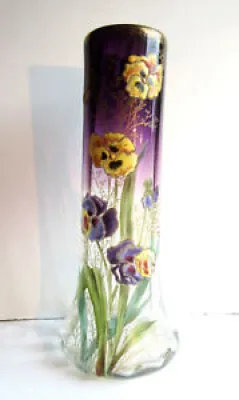 Superbe vase émaillé - multicolores
