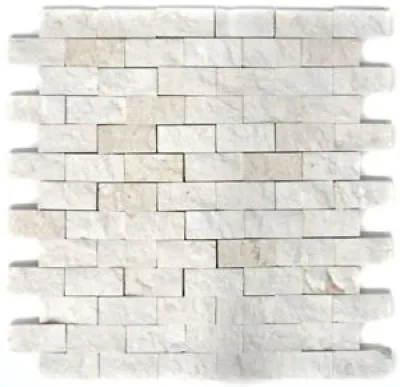Mosaïque pierre calcaire - brique