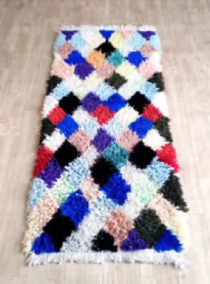 Multicolor yarns rug, - berber