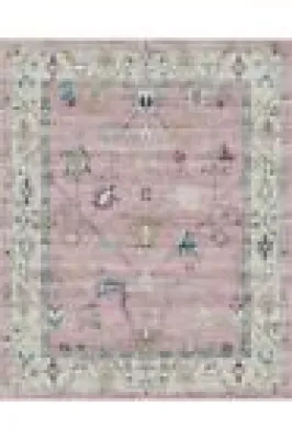 Pink rug 4x6 ft Turkish - area