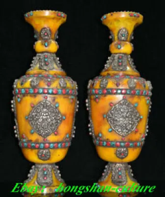Paire de vases à fleurs - tibet