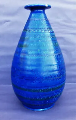 Important vase bleu Aldo - bitossi rimini blu