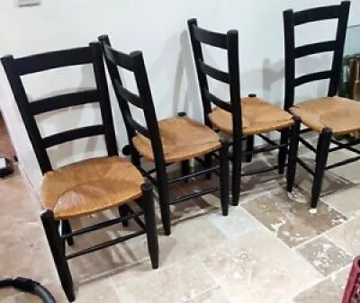 4 chaises Bauche par - barreaux
