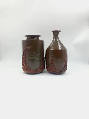 Ensemble 2 Vases poteries - brutalistes