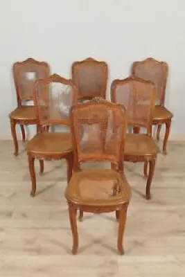 Six chaises cannées